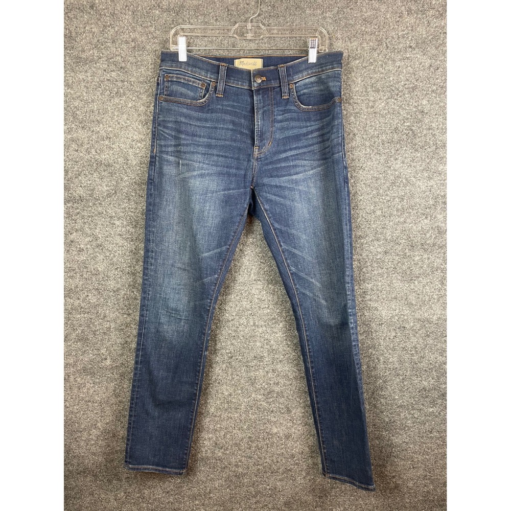 Madewell Skinny Jeans Women 30 Blue Excellent Whiskered Denim Pants cool Max Tec